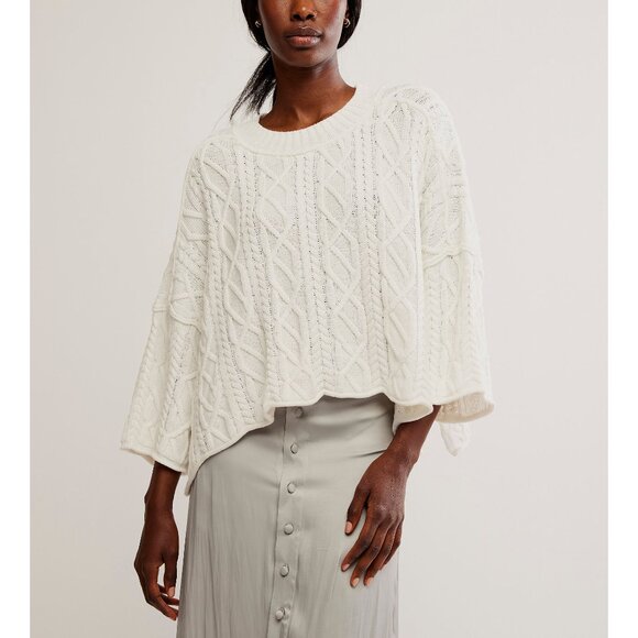 FREE PEOPLE Washed Ashore Sweater / White - Picture 3 of 7